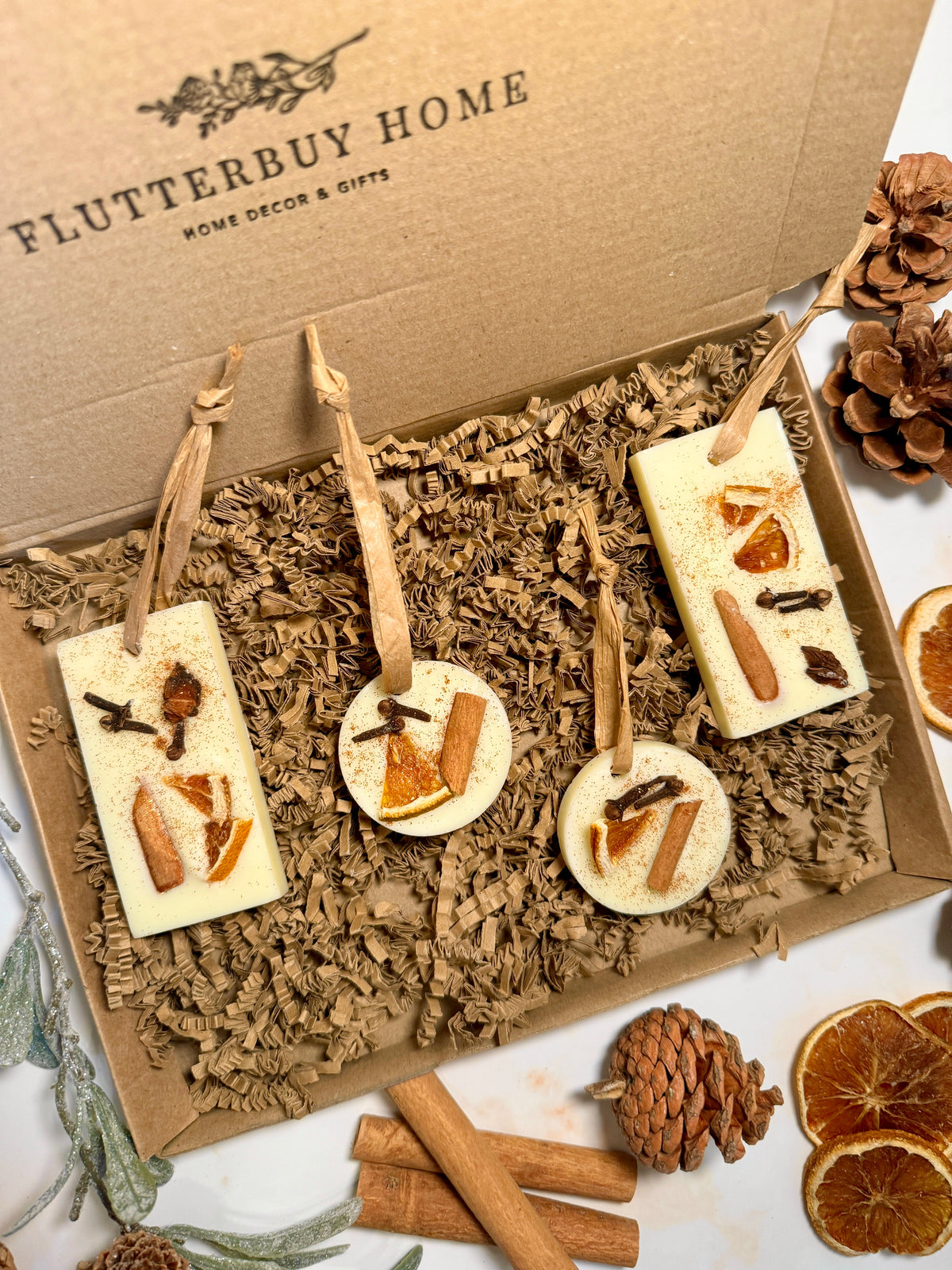 handmade soy wax christmas tree decorations