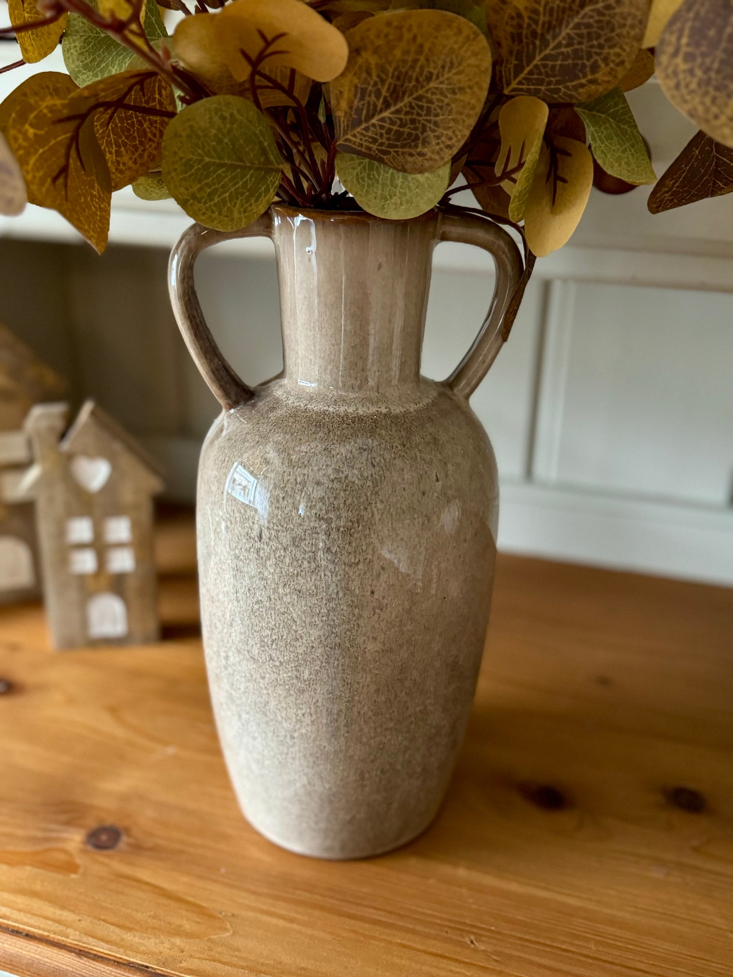 Eared Reactive Glaze Vase
