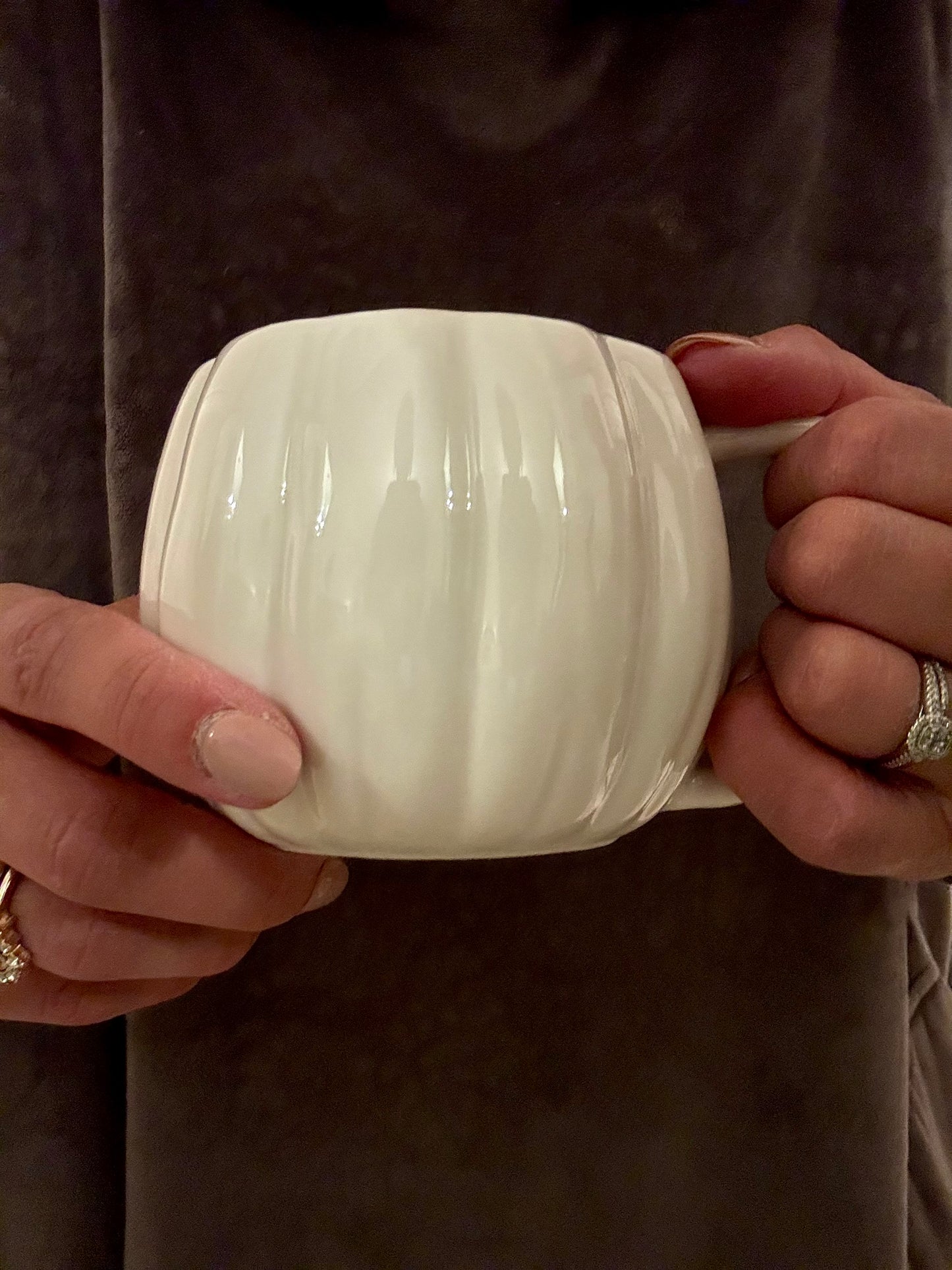 White Ceramic Pumpkin Mug