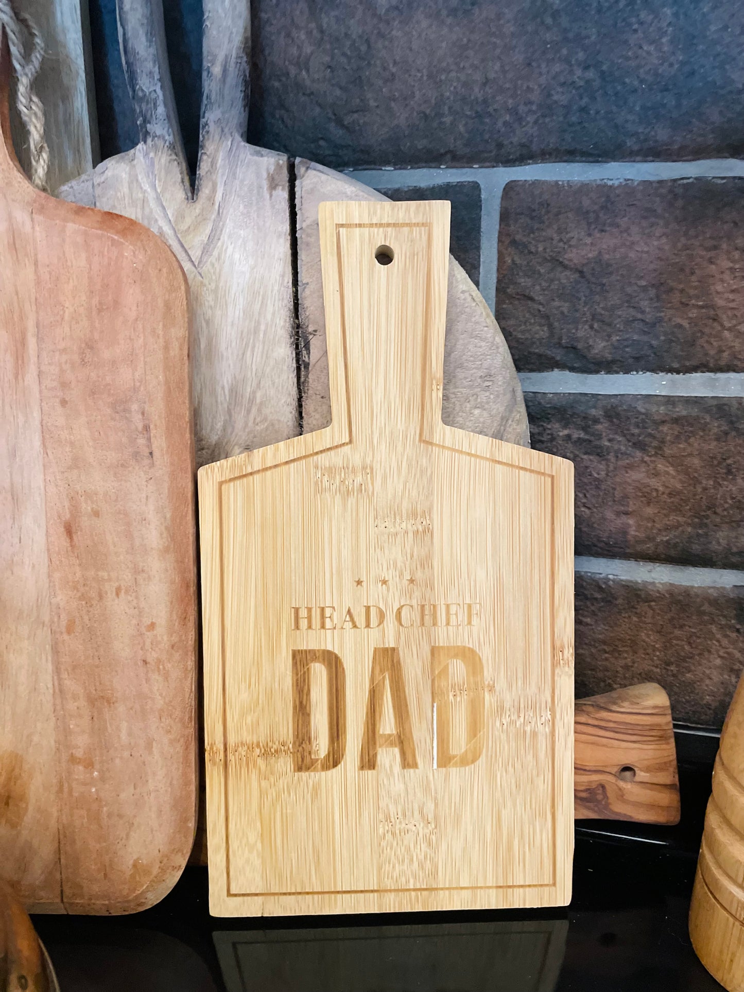 Mini Bamboo “Head Chef Dad” Serving Board
