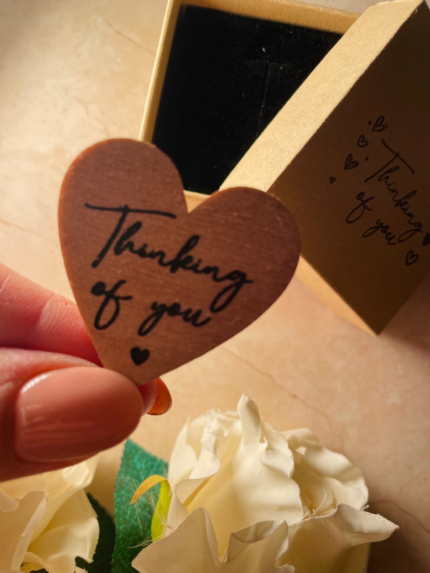 Thinking of you wooden keepsake token
