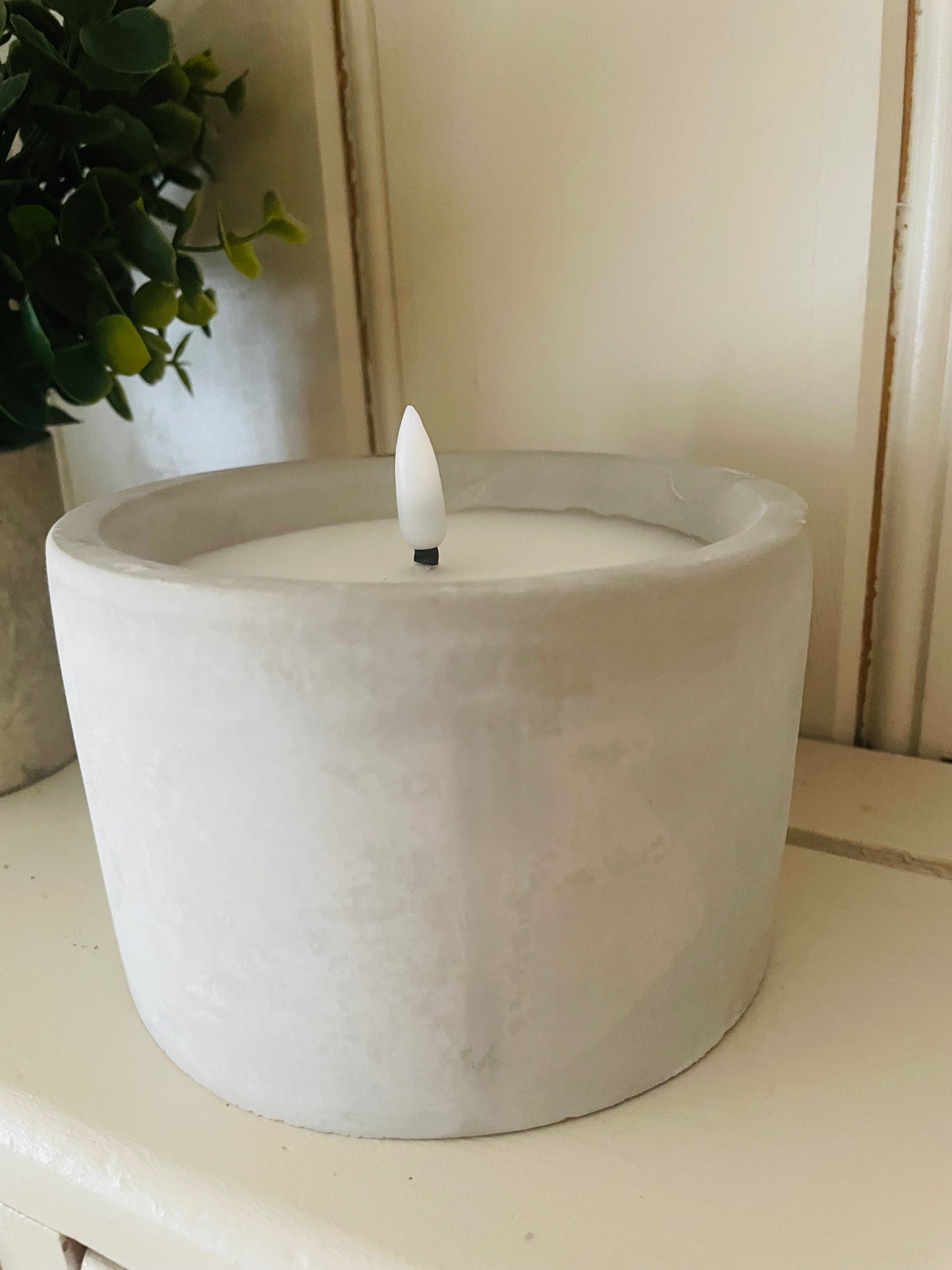 LED Marble Concrete Candle