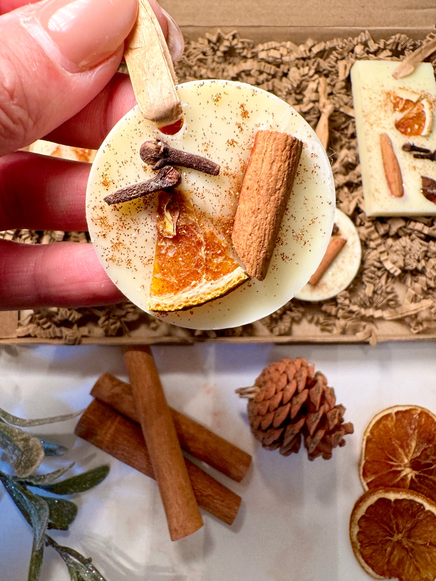 *Imperfect* Festive Spice Mood Boosting Wax Hanging Decorations