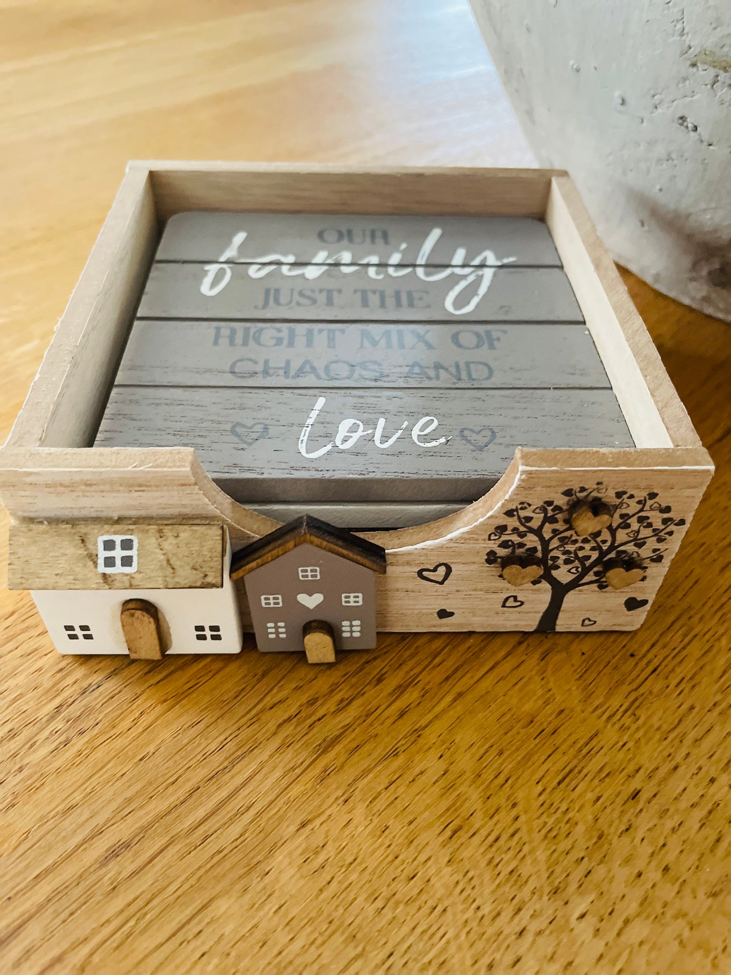 Wooden House and Tree Coasters
