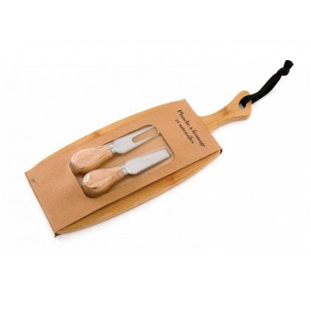 Bamboo Cheese Board and Knife Set