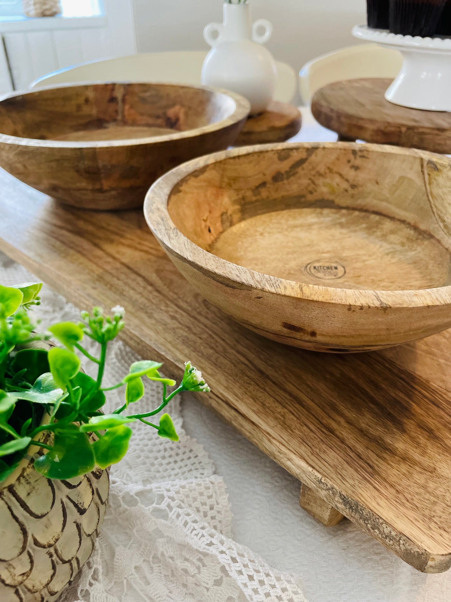 Set of 2 Mango Wood Bowls