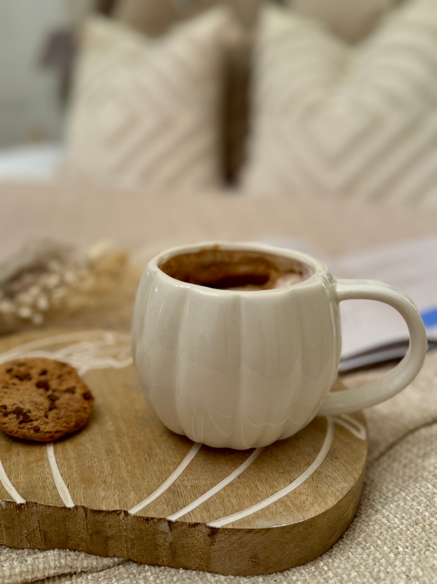 White Ceramic Pumpkin Mug