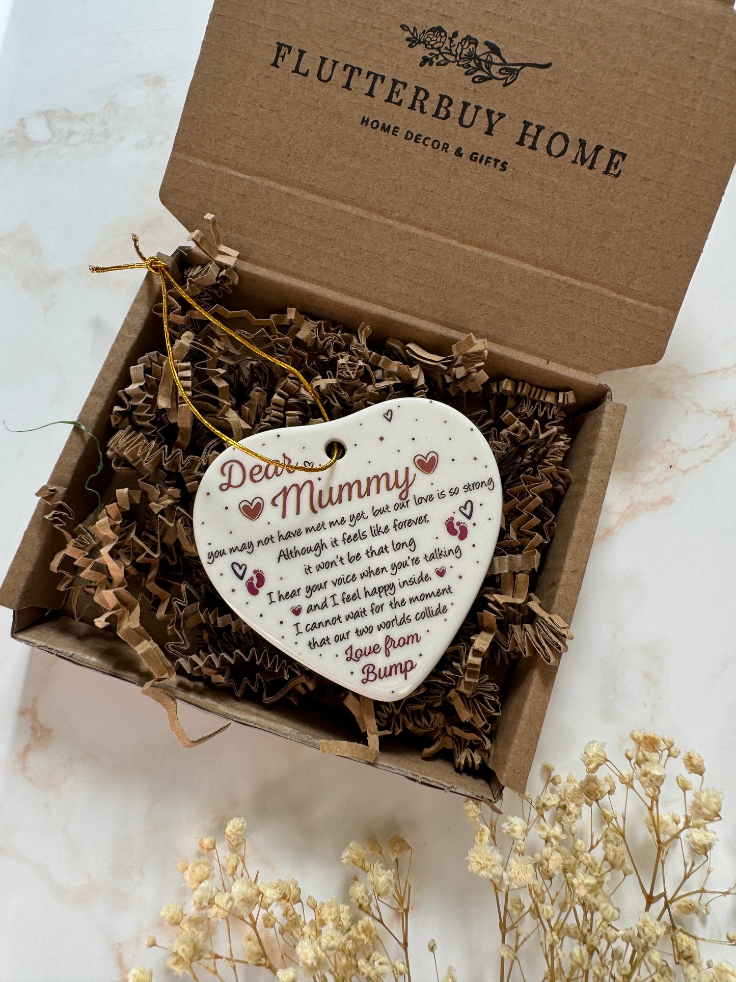 Dear Mummy From Bump Porcelain Heart