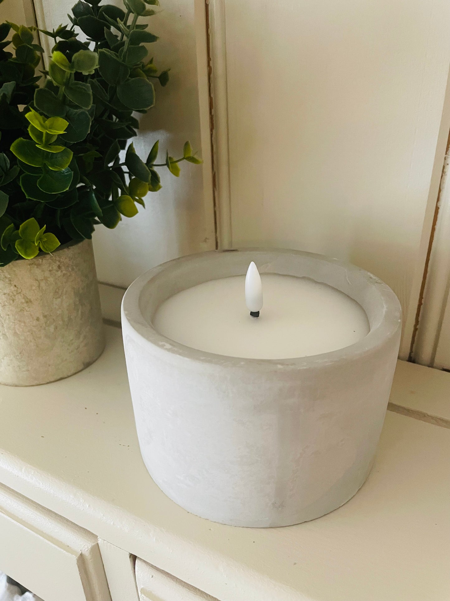 LED Marble Concrete Candle