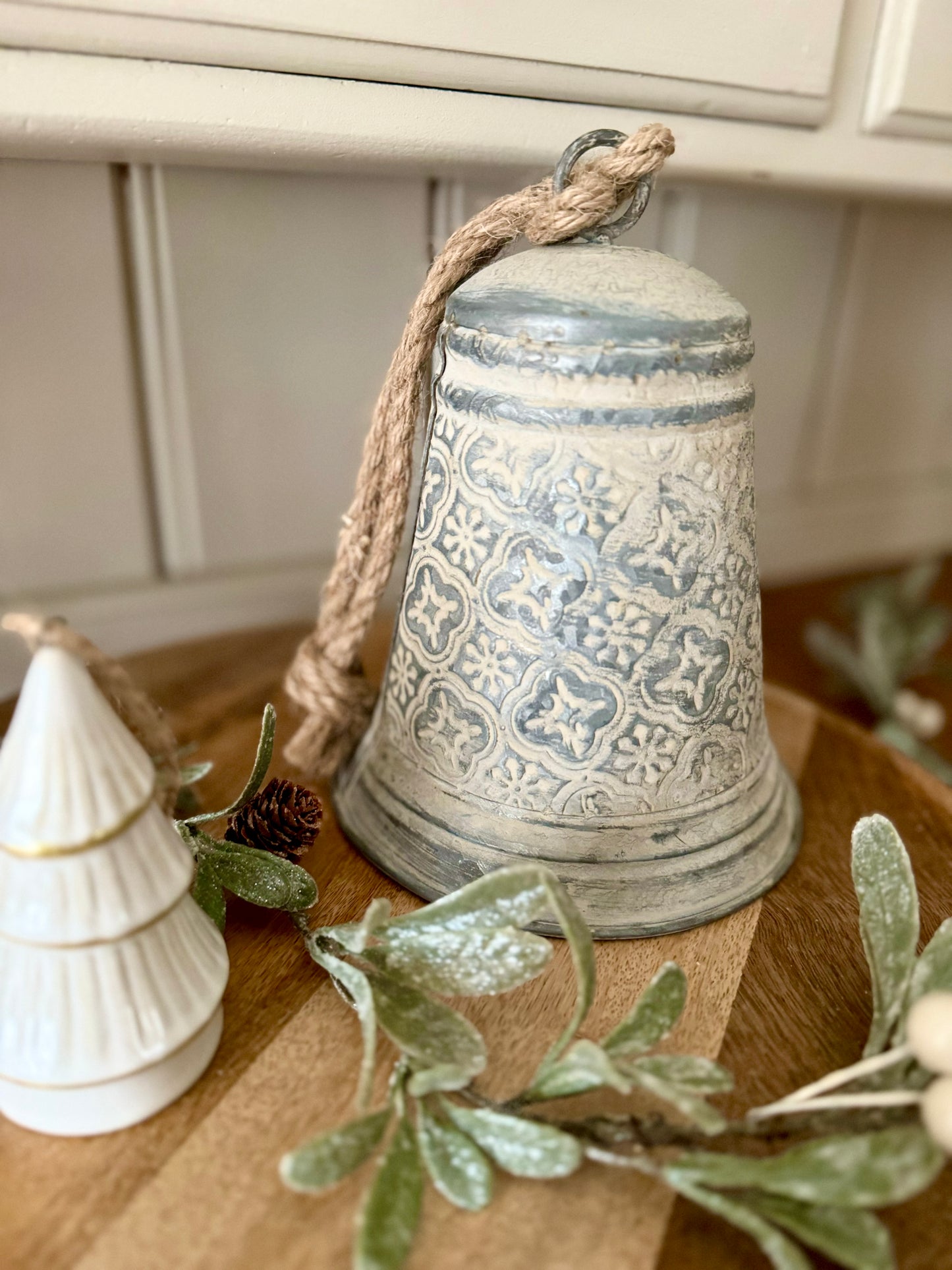 Rustic Silver Hanging Bell - 16.5cm