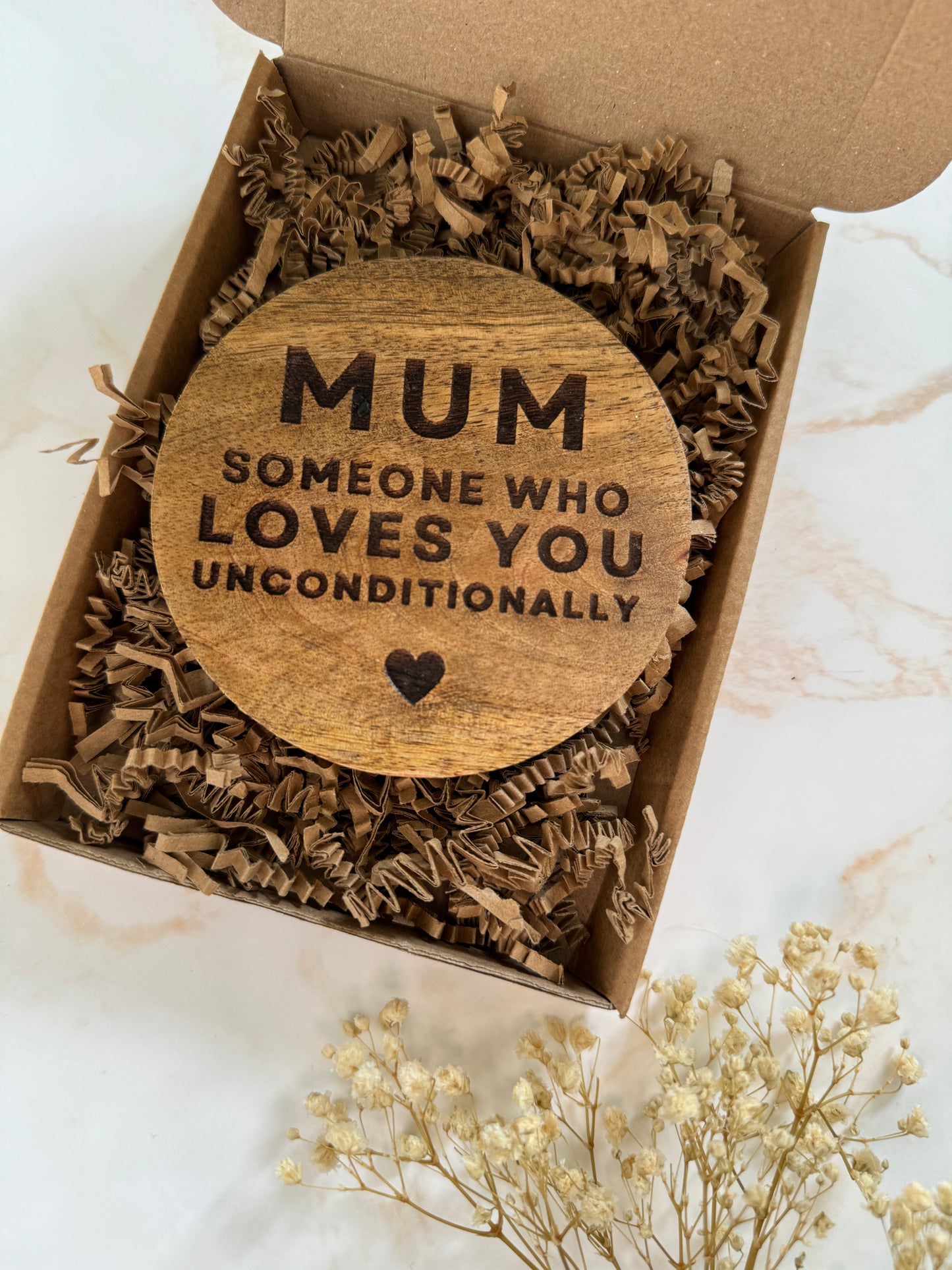 Wooden Mum Coaster