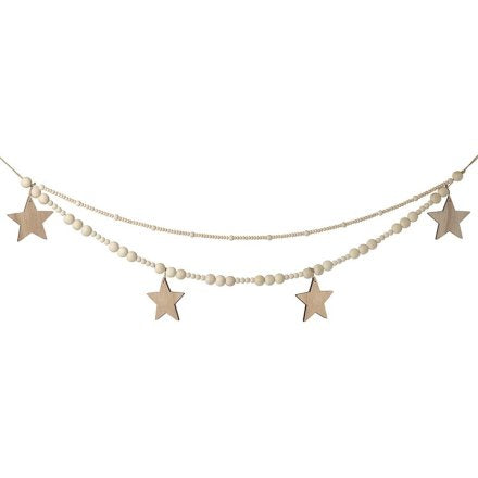 Neutral Beaded Star Garland