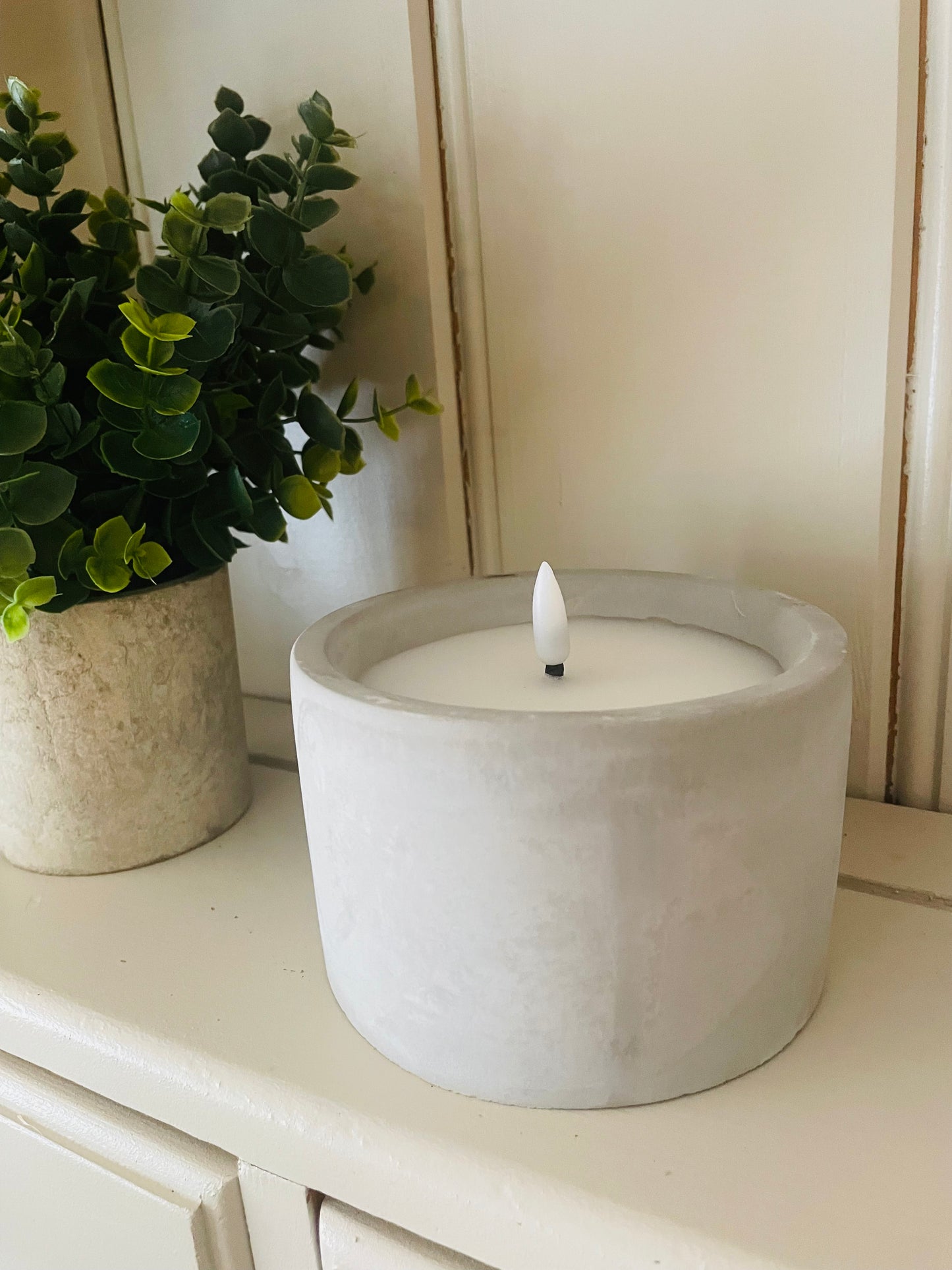 LED Marble Concrete Candle
