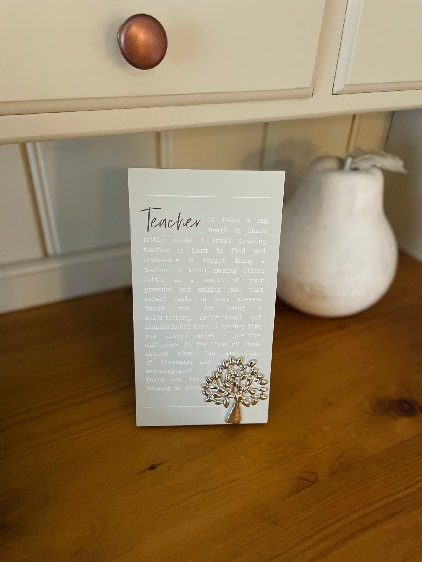 Standing Teacher Plaque