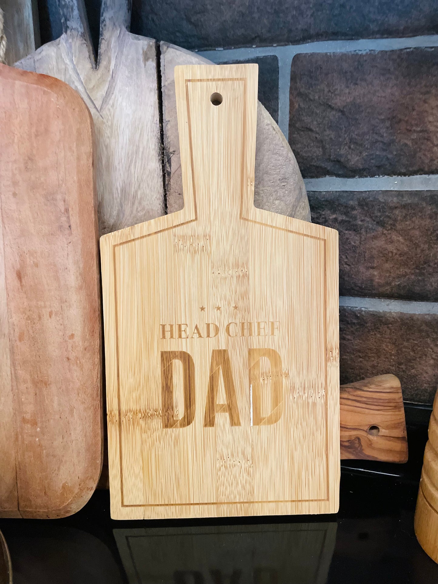 Mini Bamboo “Head Chef Dad” Serving Board