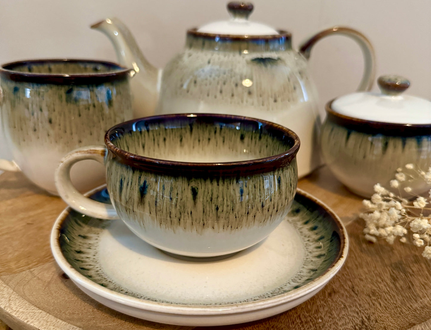Reactive Glaze Cup and Saucer