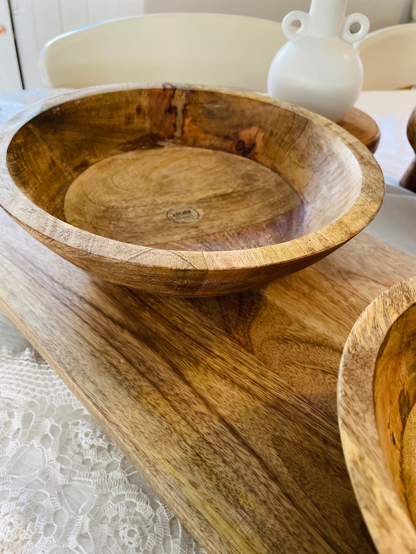 Set of 2 Mango Wood Bowls