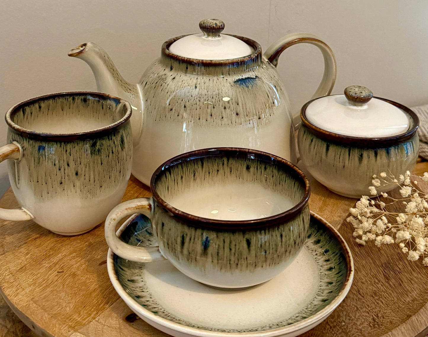 Reactive Glaze Cup and Saucer
