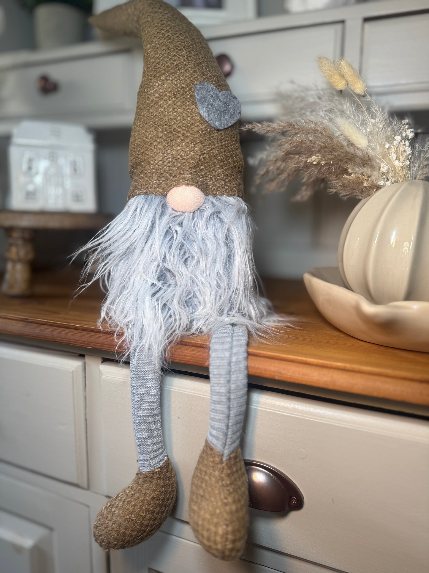 Natural Fabric Gonks With Hearts