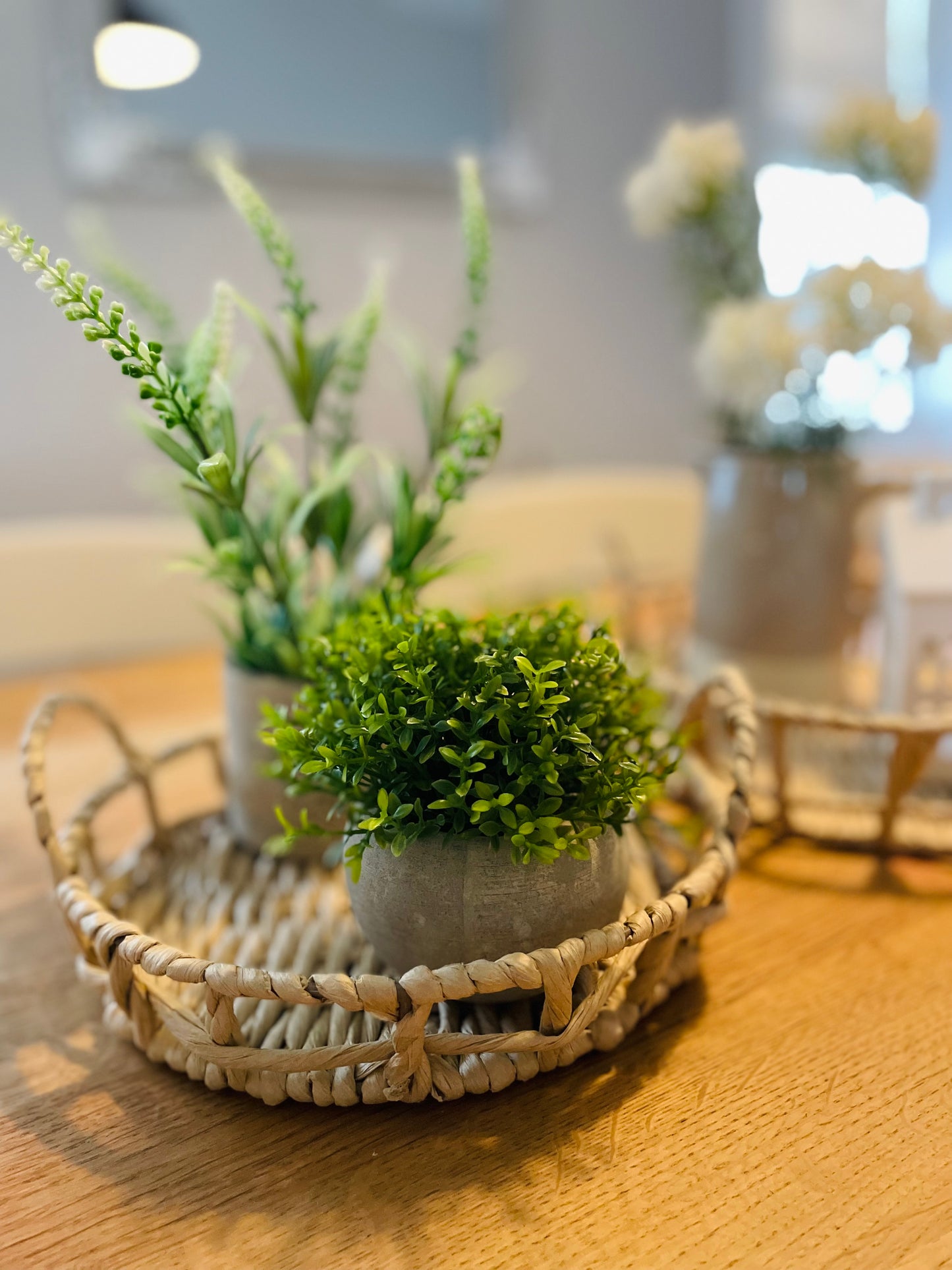 Set of 2 Woven Wicker Trays