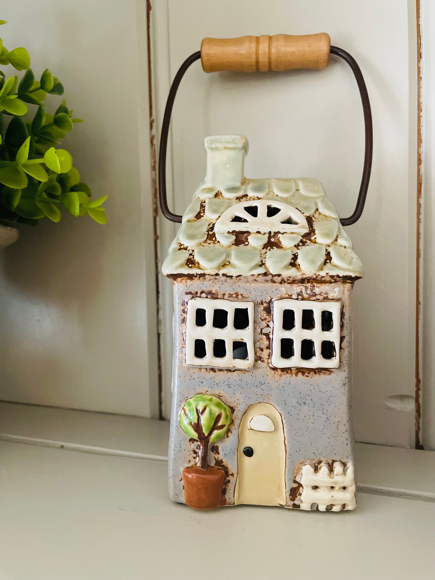 Rustic Country House Lantern - Pale Blue