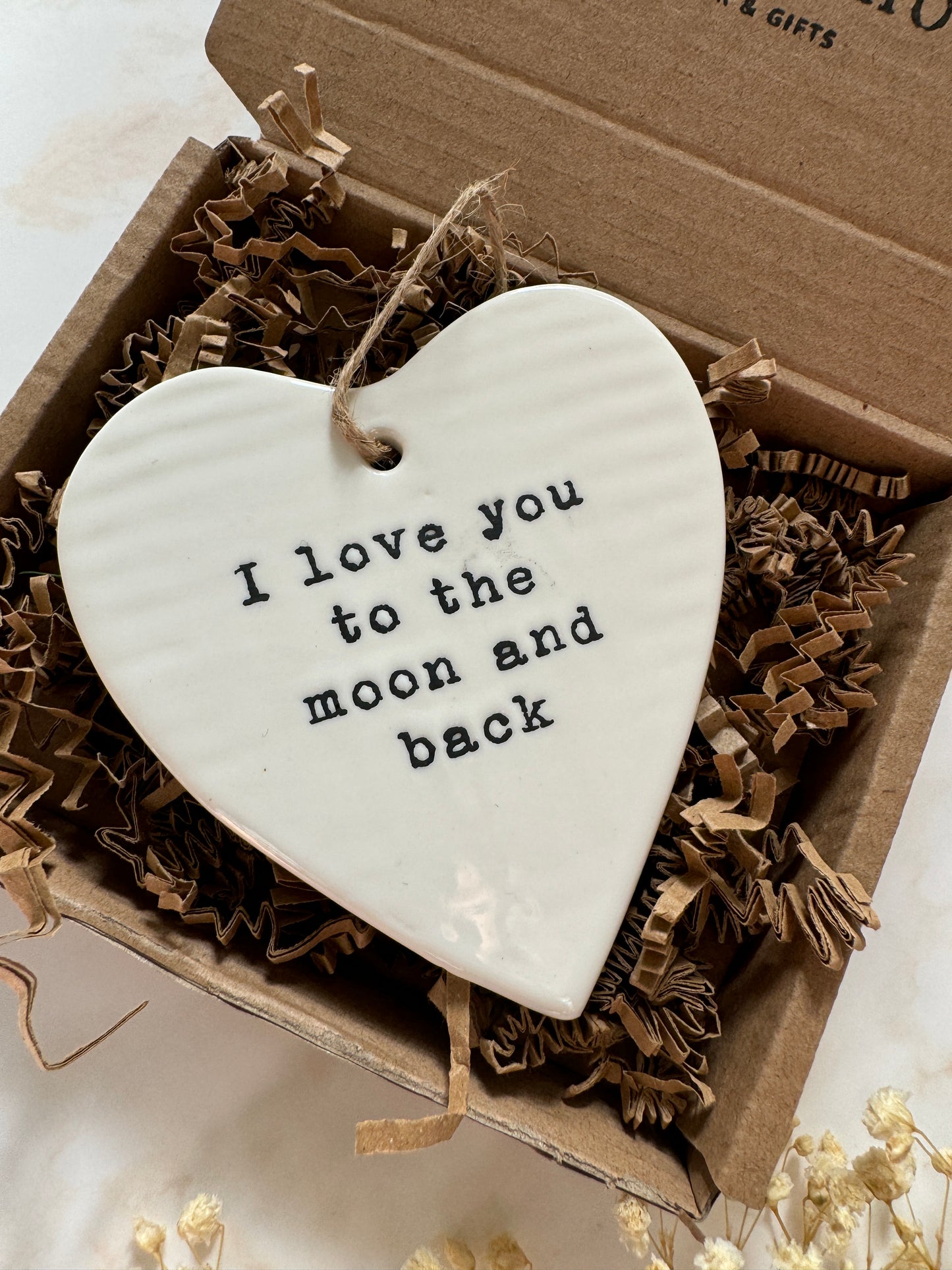 To The Moon and Back Hanging Ceramic Heart