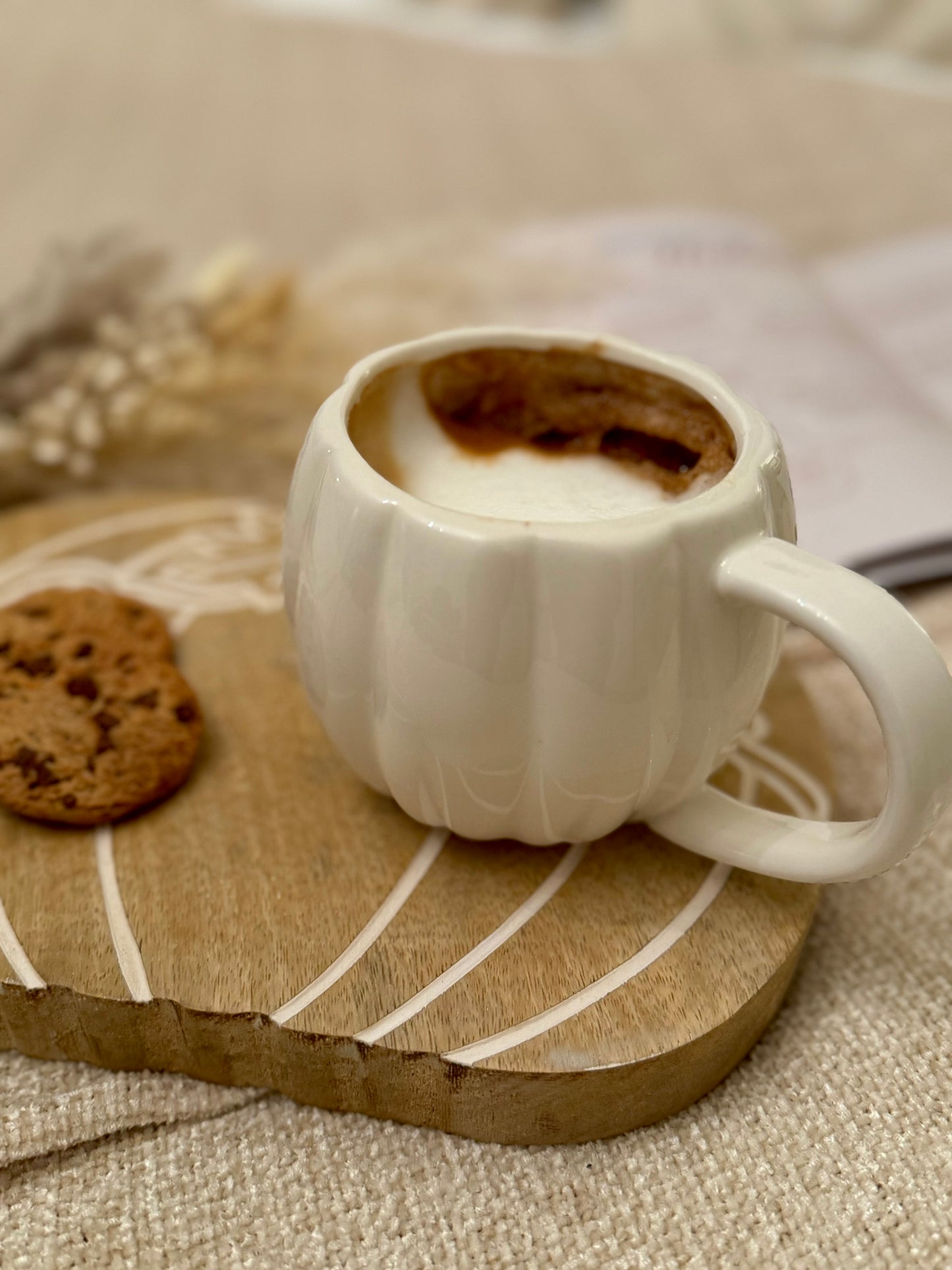 White Ceramic Pumpkin Mug
