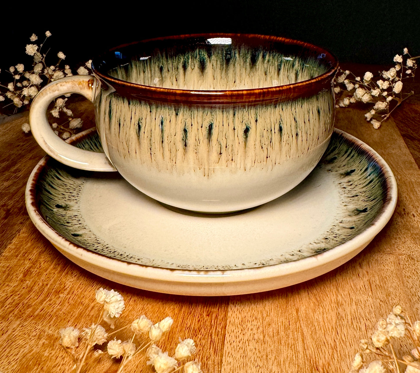 Reactive Glaze Cup and Saucer