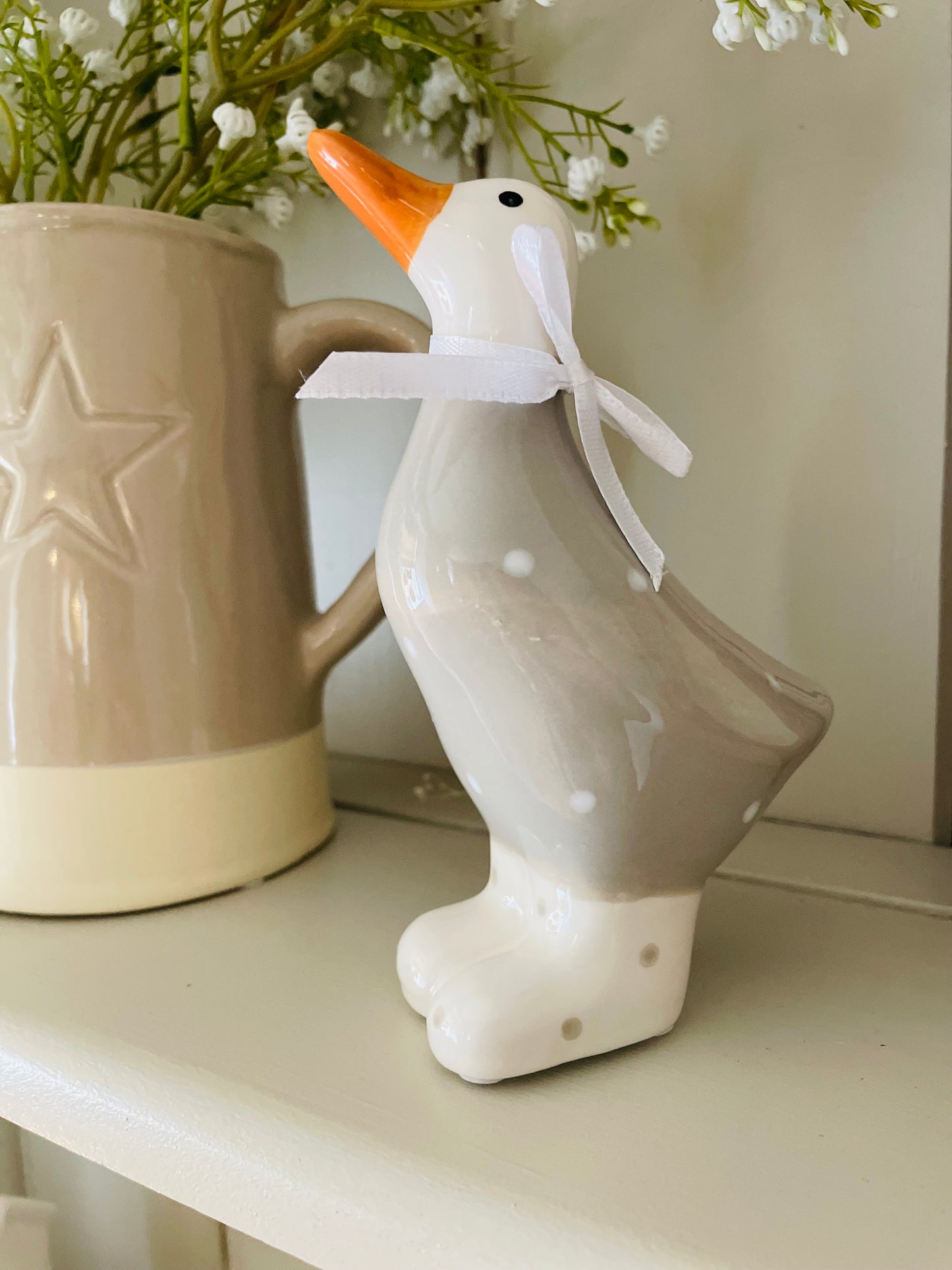 Grey Polka Dot Duck