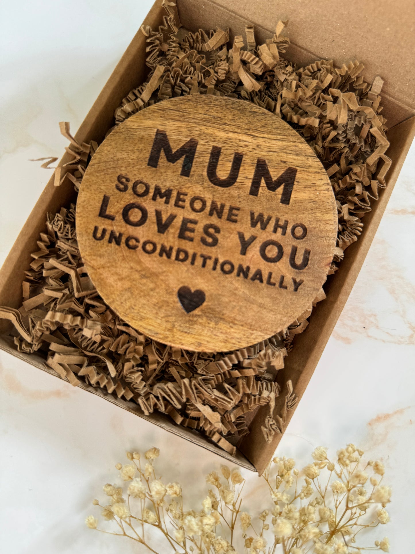 Wooden Mum Coaster