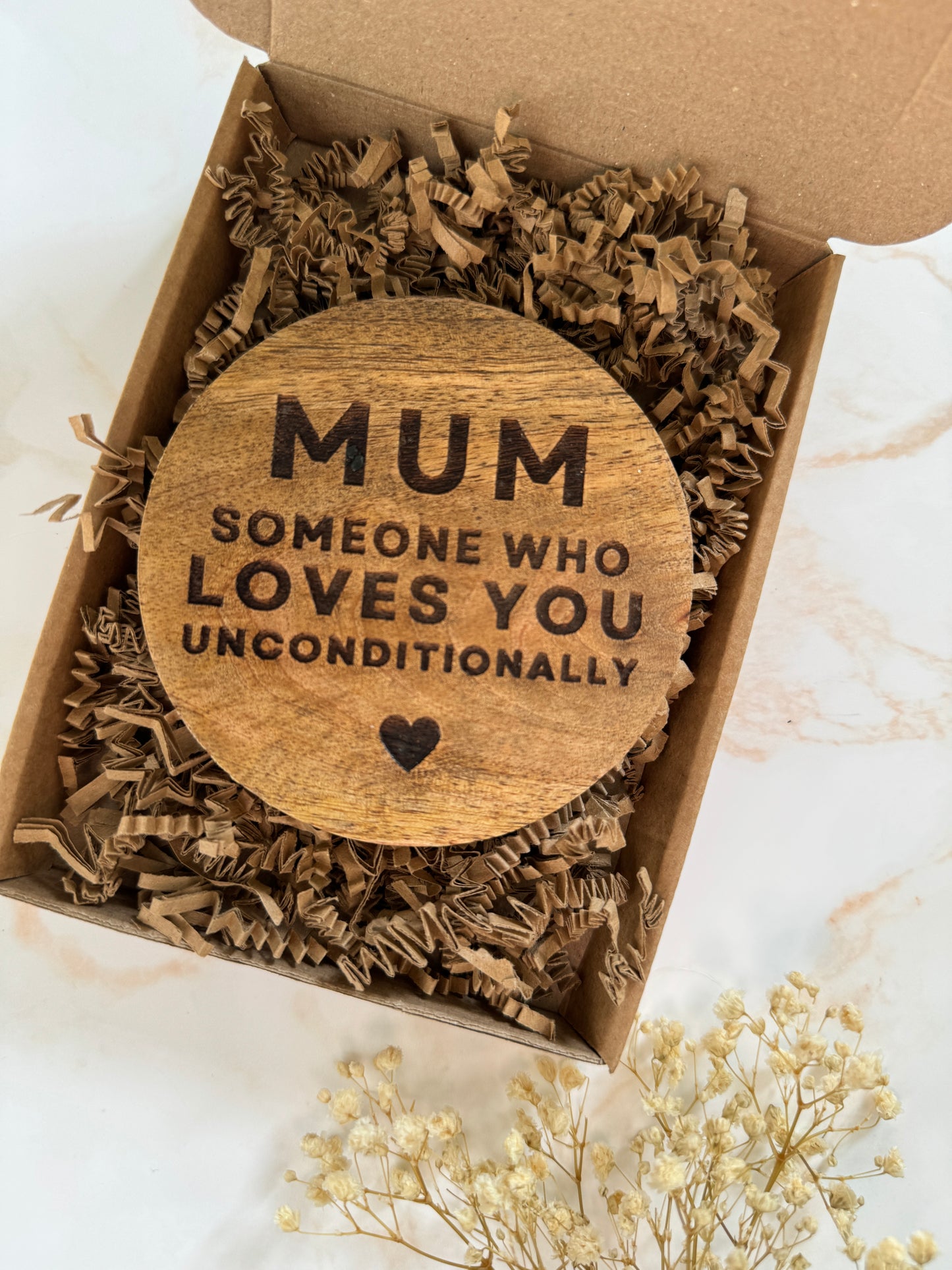 Wooden Mum Coaster