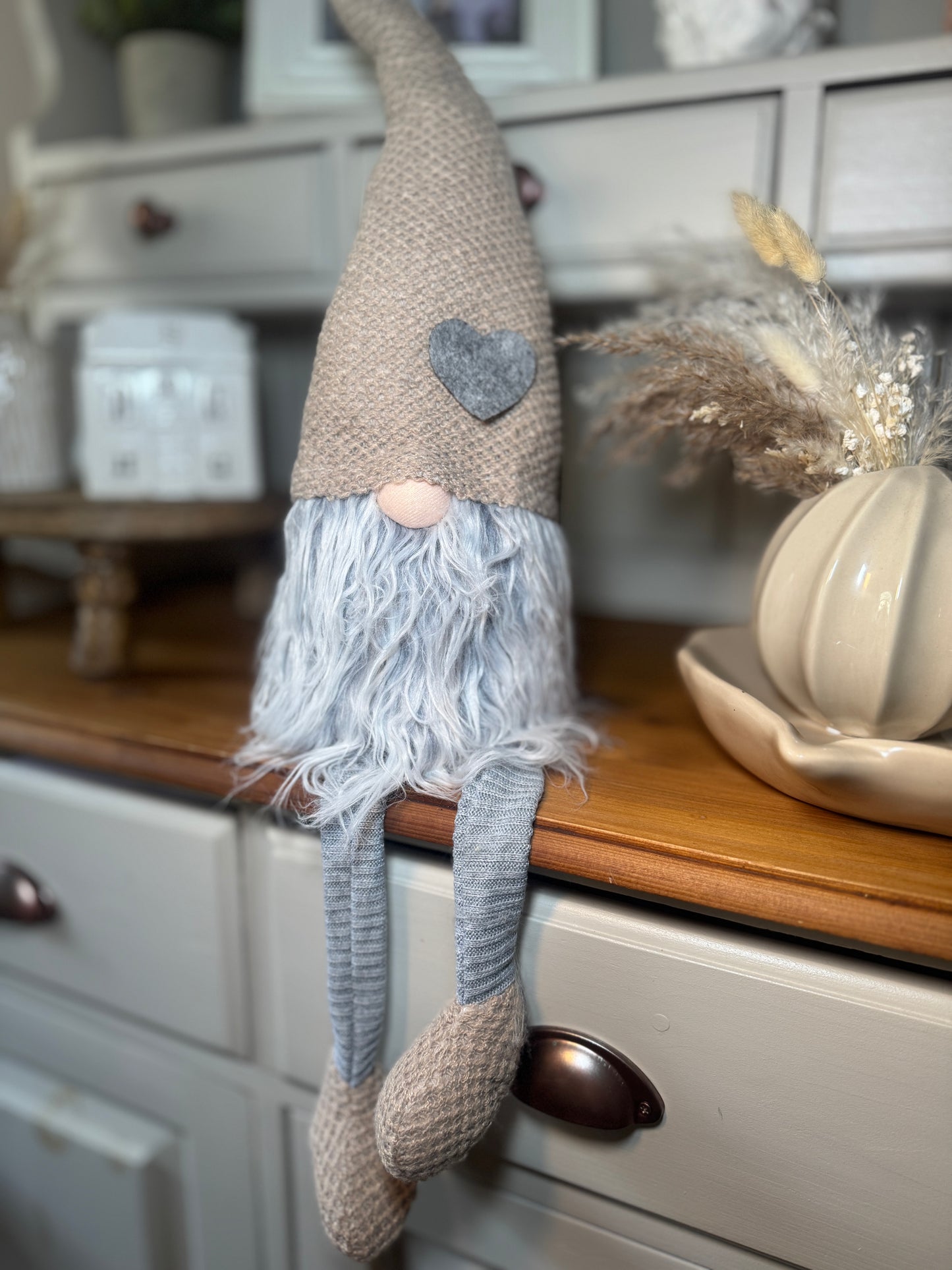 Natural Fabric Gonks With Hearts