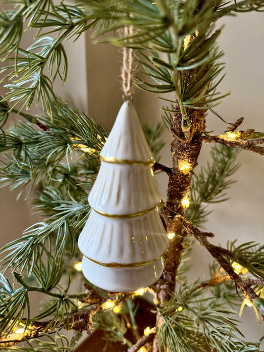 White and Gold Christmas Tree Hanger
