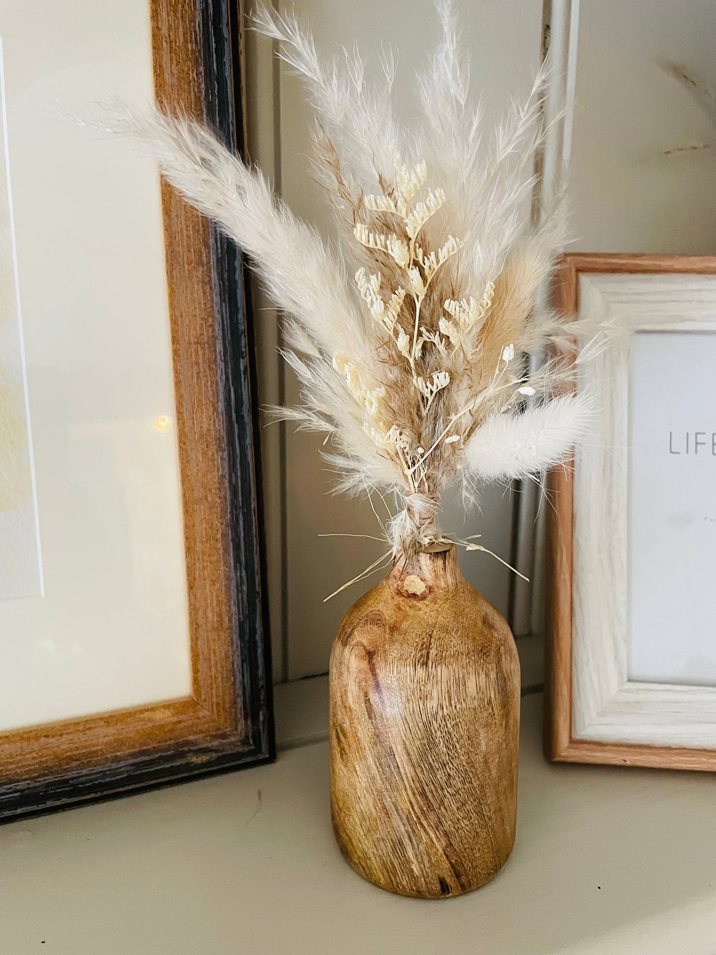 Mango Wood Vase With Narrow Neck