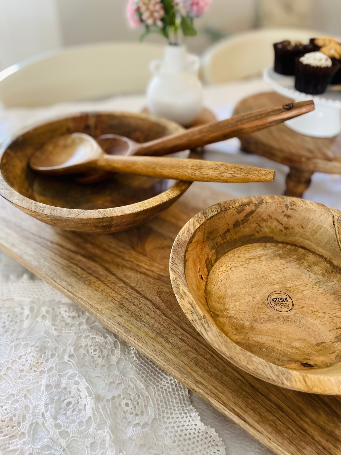 Set of 2 Mango Wood Bowls