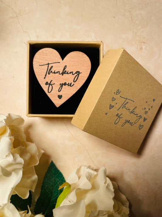 Thinking of you wooden keepsake token