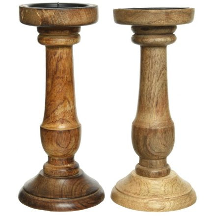 Mango Wood Candle Holders