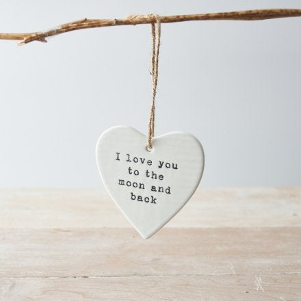 To The Moon and Back Hanging Ceramic Heart