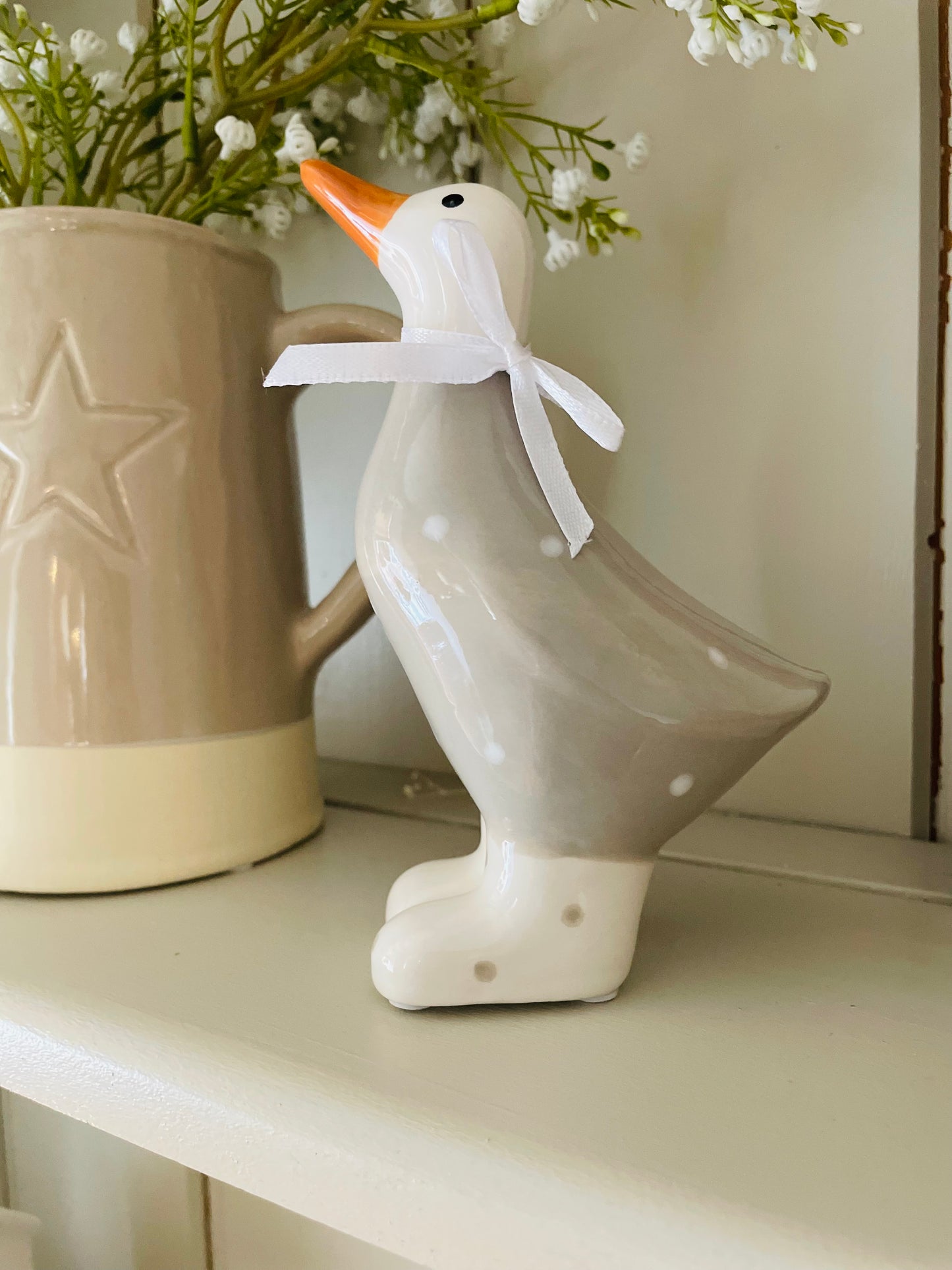 Grey Polka Dot Duck