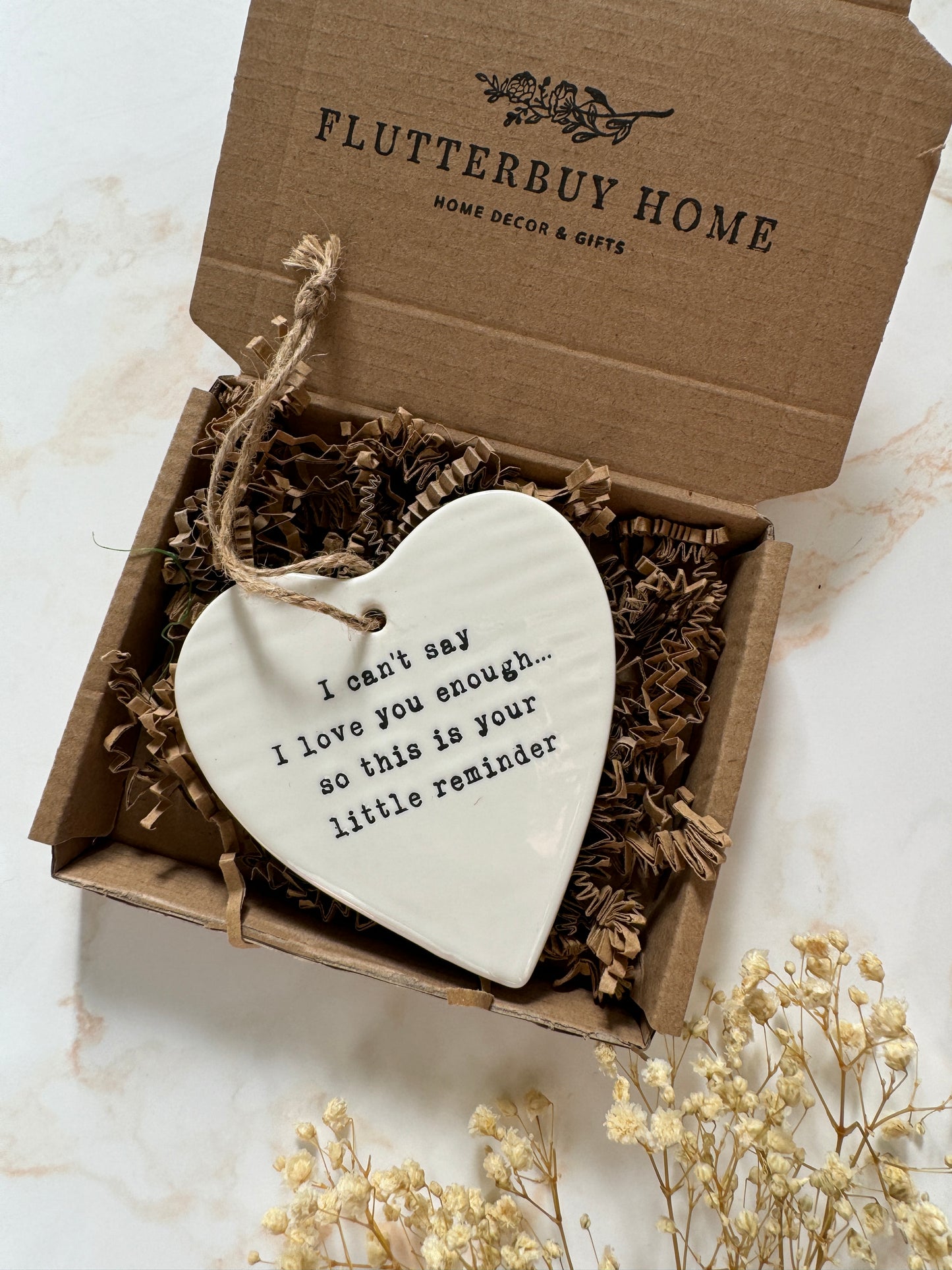 I Can't Say...Hanging Ceramic Heart