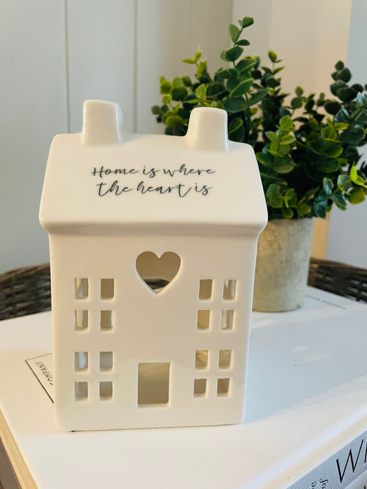 ‘Home Is Where The Heart Is’ Ceramic Candle House