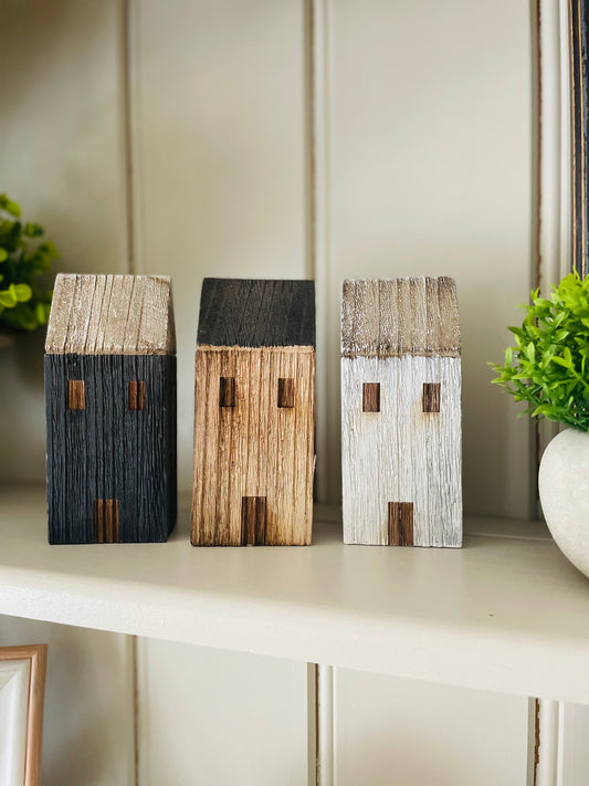 Wooden House Blocks - Set of 3