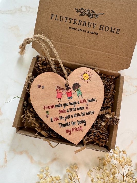 ‘Friend’ Wooden Heart Decoration