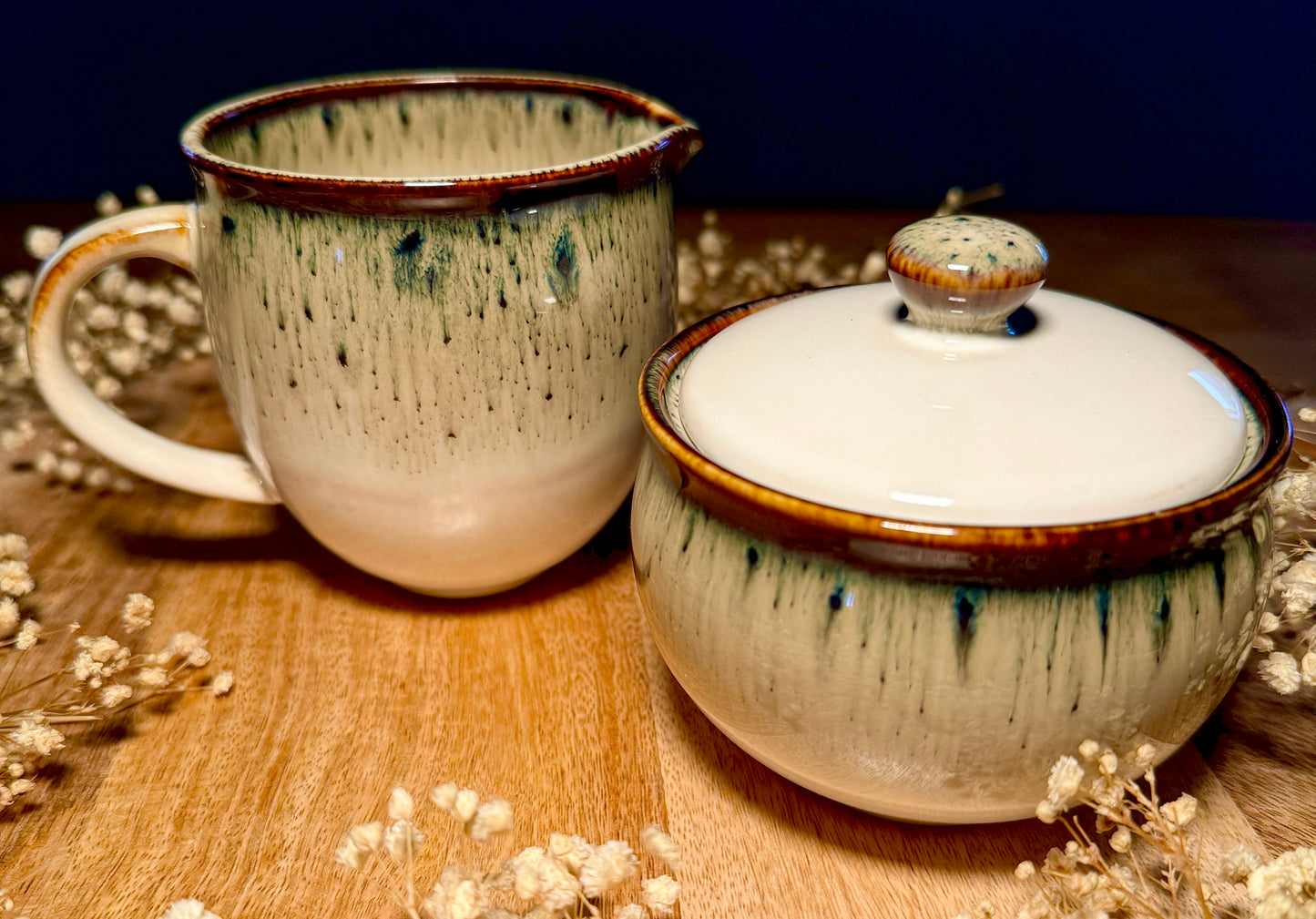Reactive Glaze Sugar and Cream Set