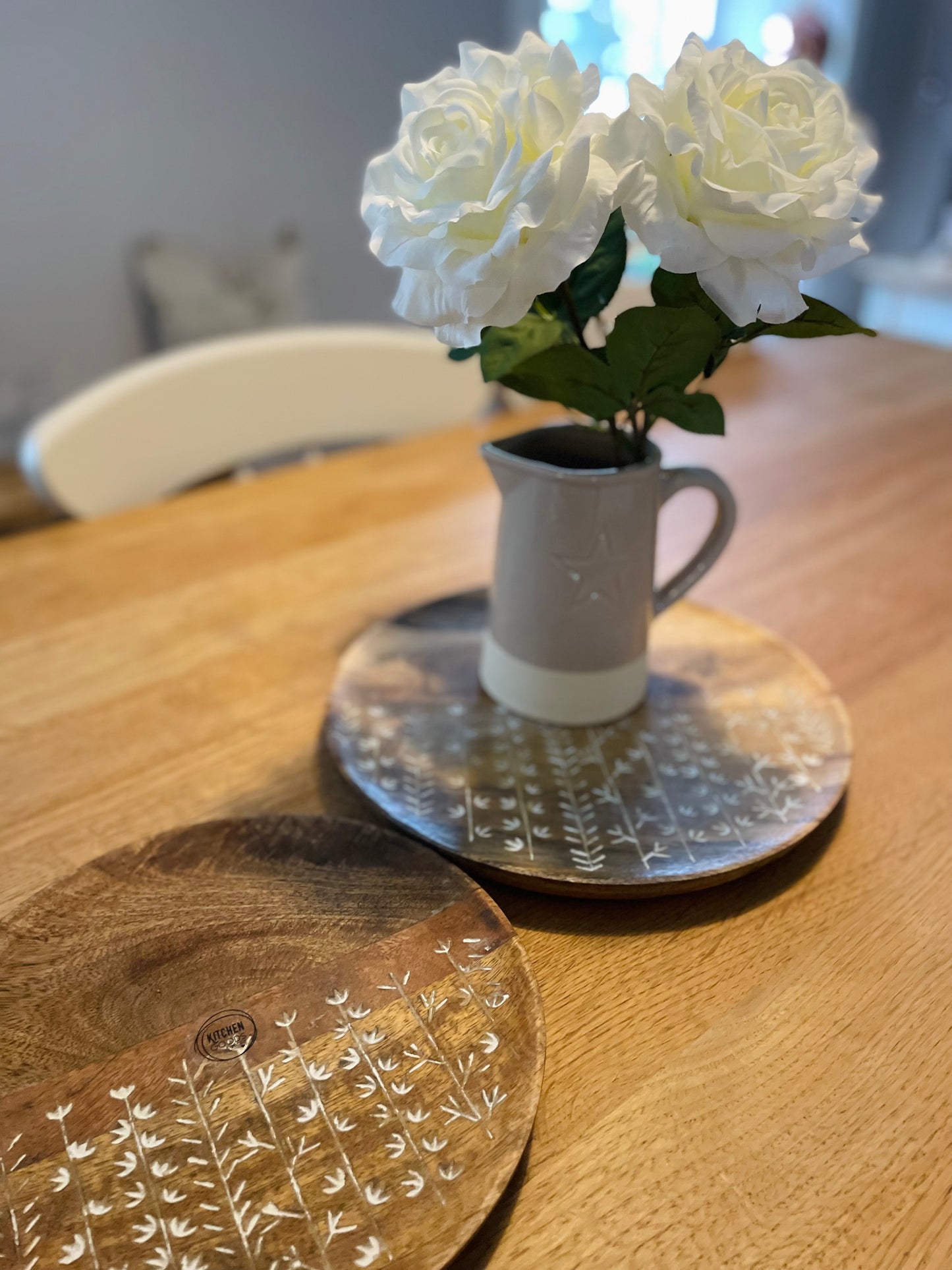 Round Mango Wood Plate - Set of 2