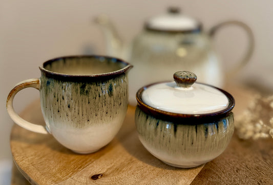 Reactive Glaze Sugar and Cream Set