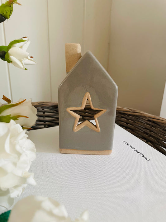 Grey Cement Star Candle House