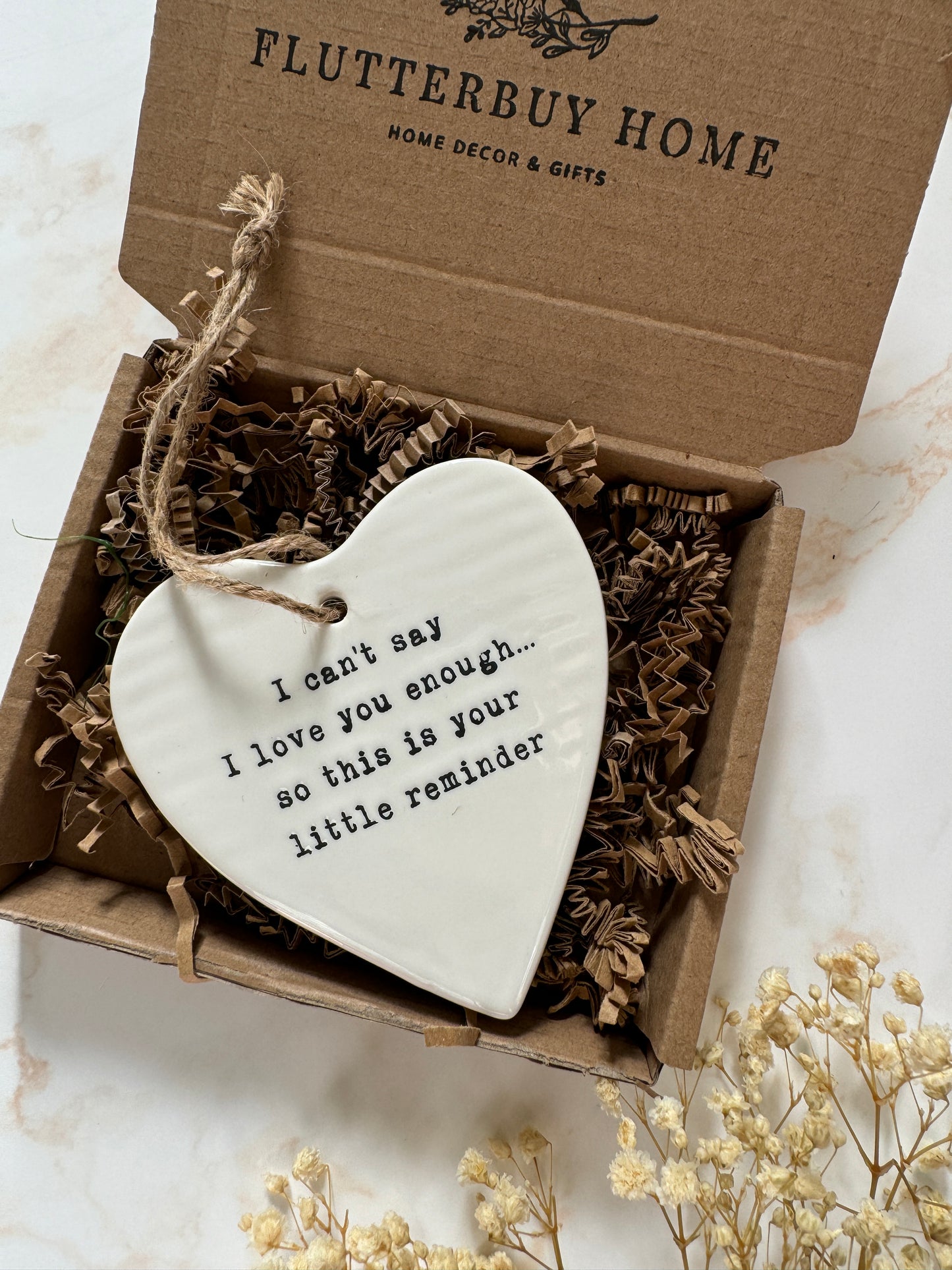 I Can't Say...Hanging Ceramic Heart