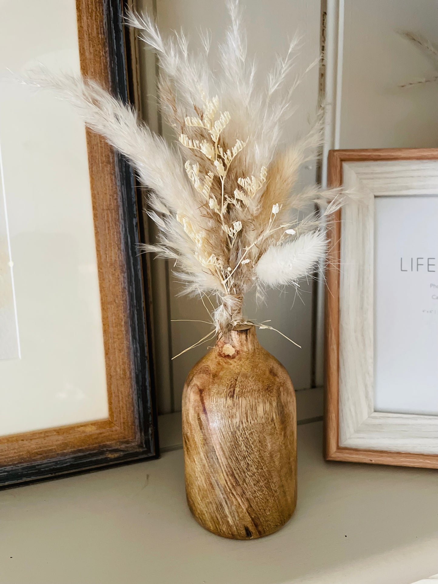 Mango Wood Vase With Narrow Neck