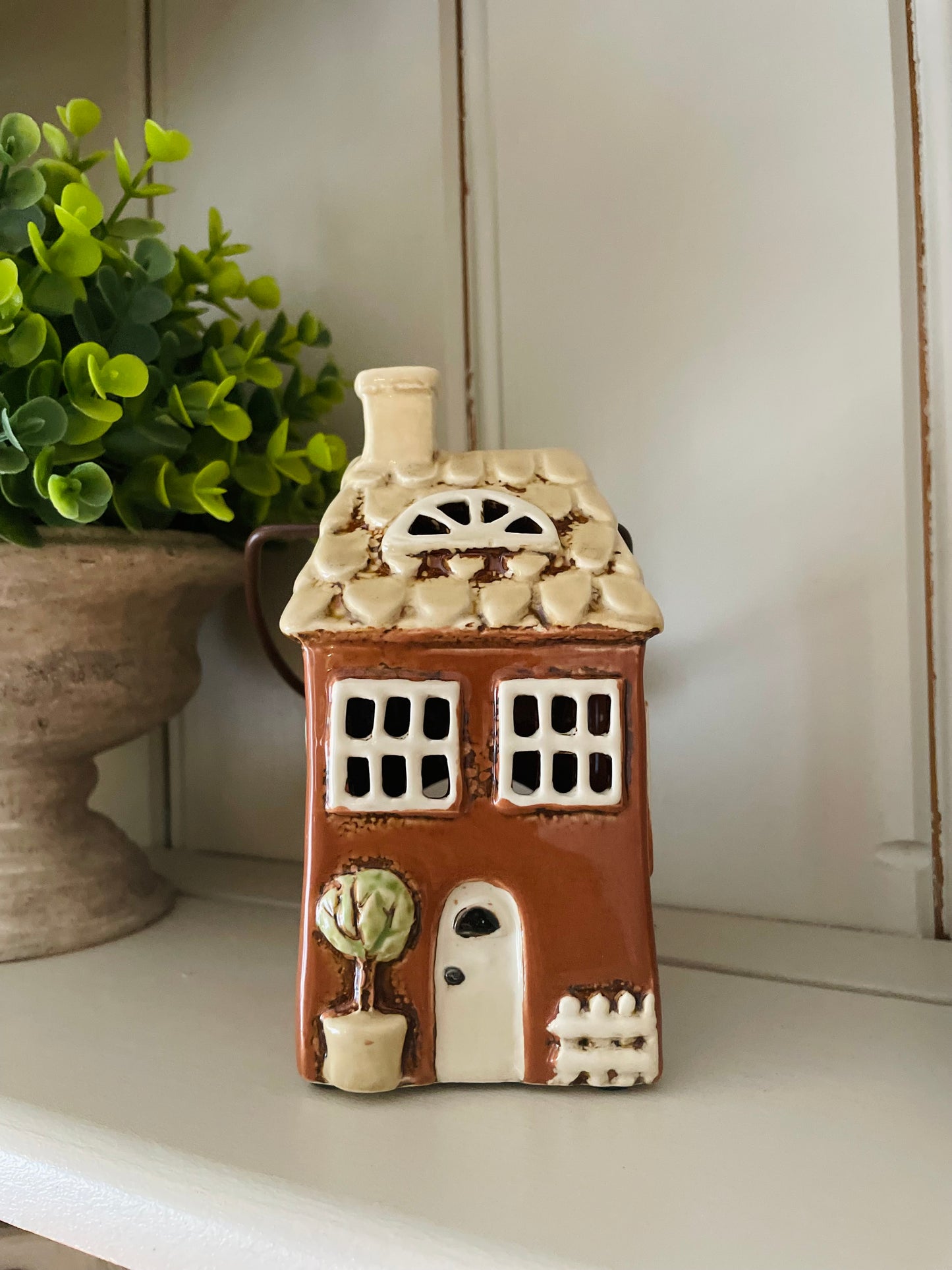 Rustic Country House Lantern - Rust Brown
